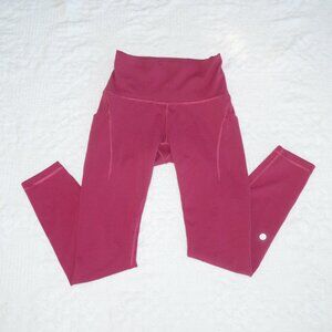 Lululemon Wunder Train High-Rise Crop 25" Leggings in Ripened Raspberry - Size 4